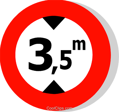 Eu Traffic Sign, Height Limit Royalty Free Vector Clip - Traffic Sign (480x453)