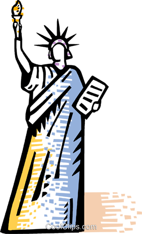 Statue Of Liberty Royalty Free Vector Clip Art Illustration - Statue Of Liberty Royalty Free Vector Clip Art Illustration (291x480)