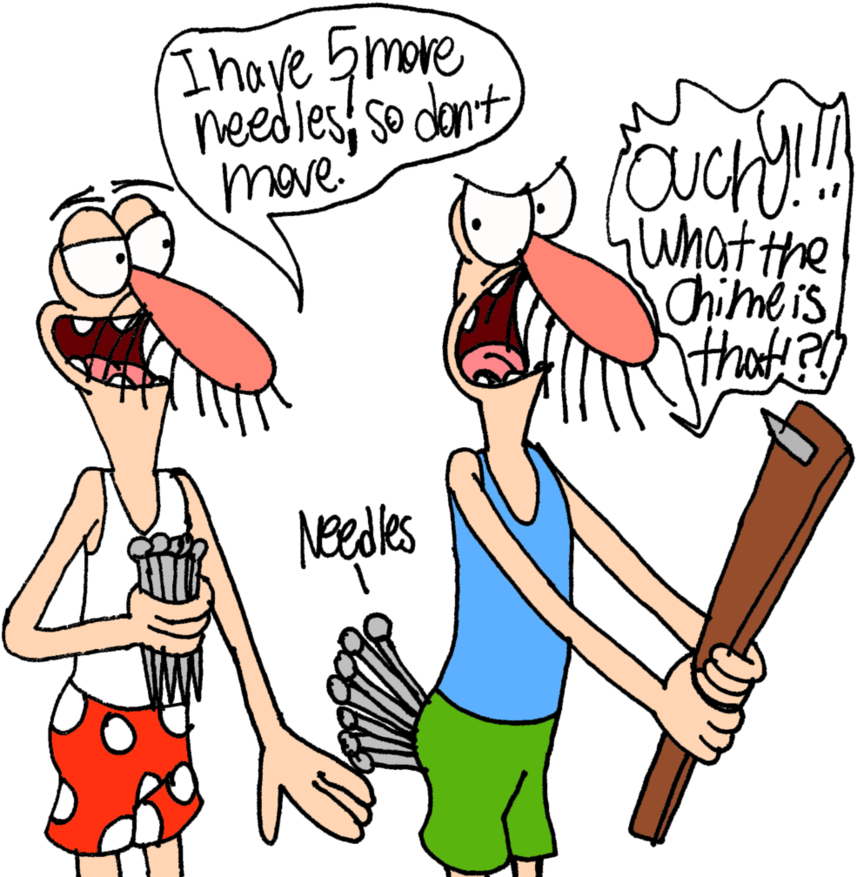 Ouch By Wumowumo Needles - Cartoon (891x896)