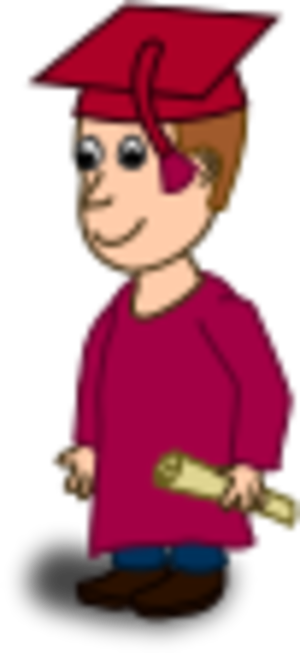 Graduation Clipart University - Graduate Verb (300x653)