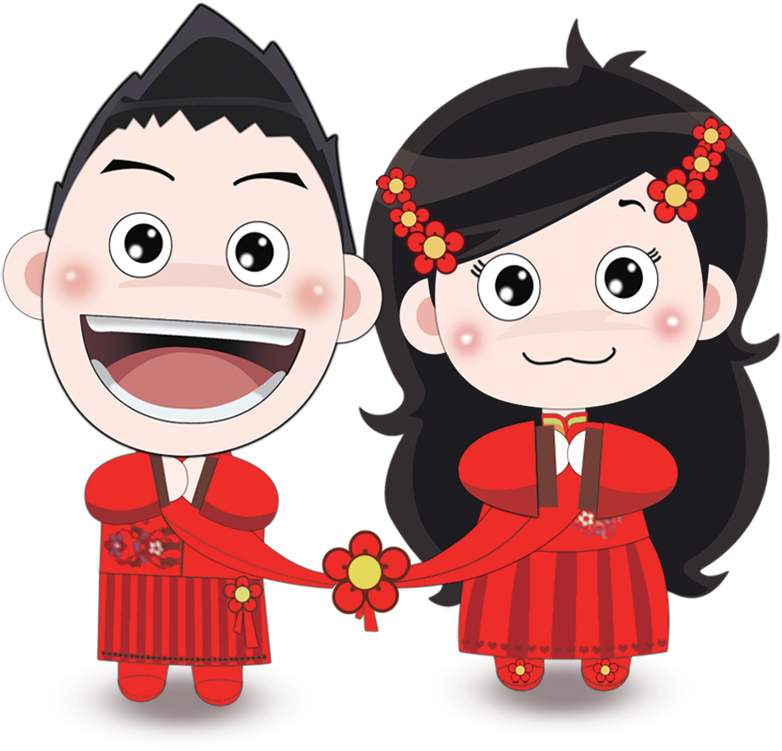 Chinese Marriage Wedding Cartoon Bride - Chinese Cartoon Wedding Transparent (1871x2103)