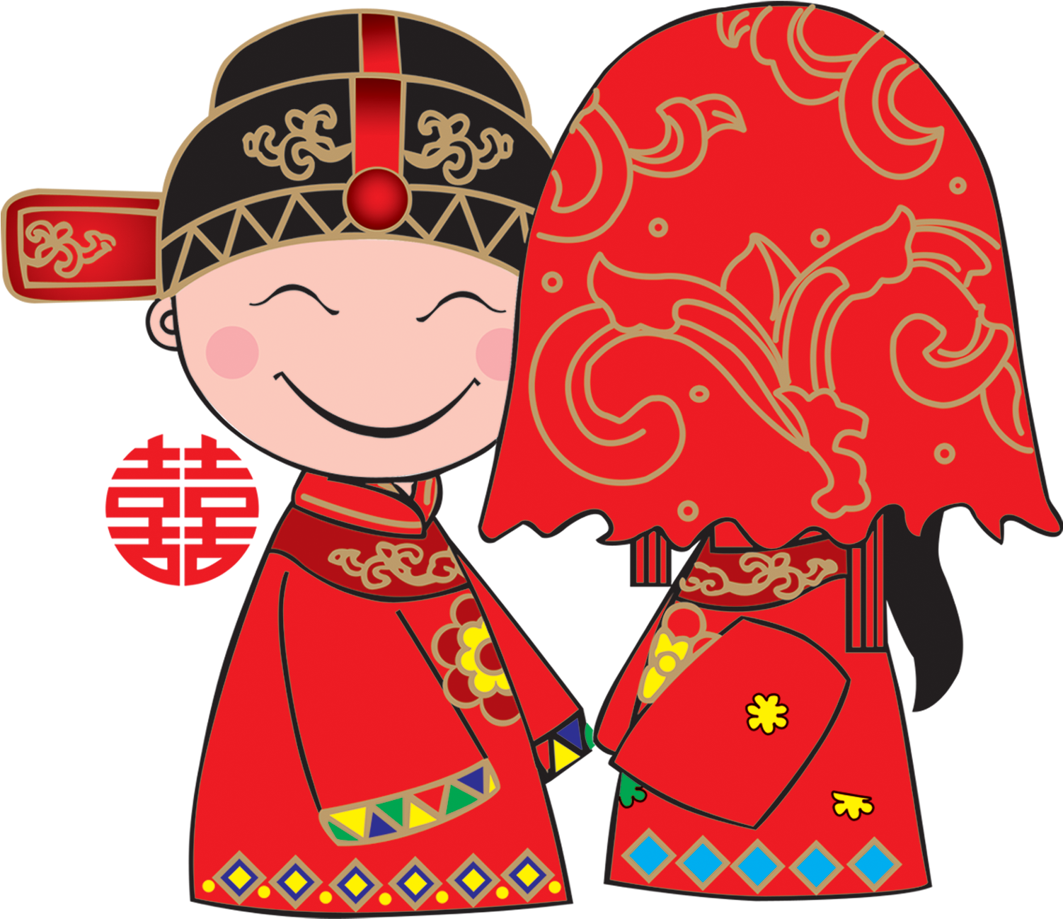 Bridegroom U76d6u5934 Chinese Marriage - 卡通 新郎 新娘 接吻 (1939x1898)