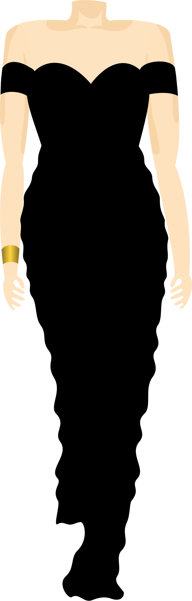 Black Dress, - Clip Art (642x2011)
