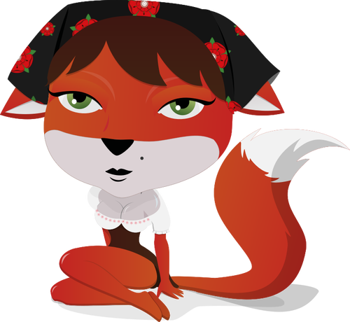 Vector Illustration Of Foxy Lady Character - Clip Art (500x460)