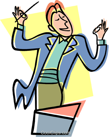 Conductor, Orchestra, Music Royalty Free Vector Clip - Cartoons Of Music Conductors (382x480)