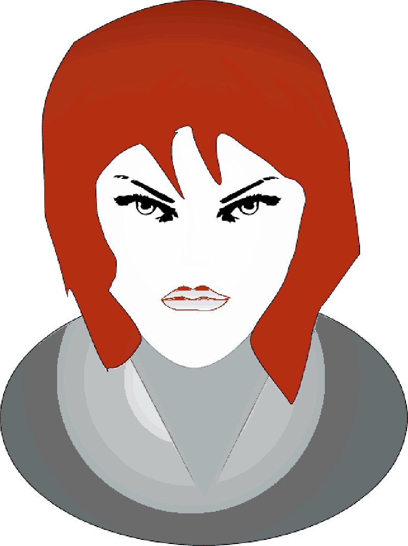 People, Woman, Girl, Angry, Face, Tomas - Smiley Femme Fatale Face 1 25 Magnet Emoticon (800x1071)
