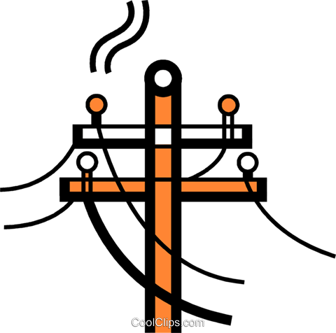 Hydro Poles Royalty Free Vector Clip Art Illustration - Hydro Poles Royalty Free Vector Clip Art Illustration (480x476)