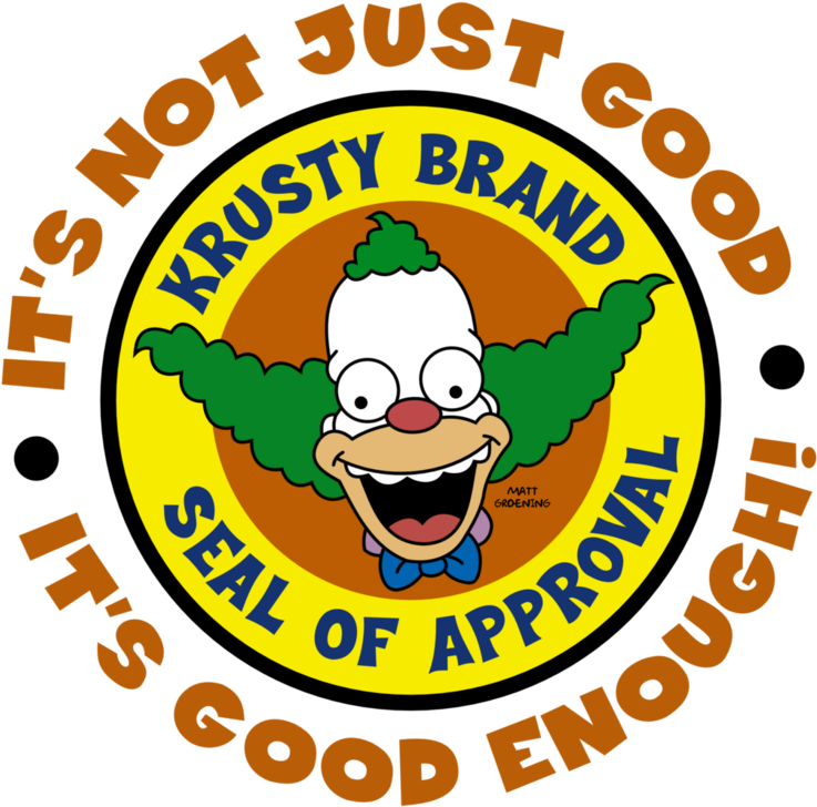 Krusty Brand Seal Of Approval By Pointingmonkey - Simpsons (752x1063)