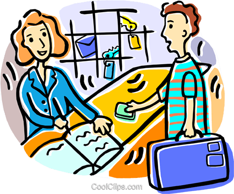 Man Checking Into A Hotel Royalty Free Vector Clip - Different Types Of Customer (480x398)