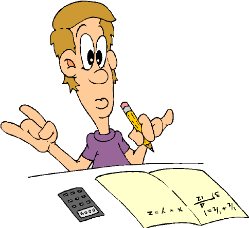 Select From The Menu On The Left To Find Activities - Cartoon Of Someone Doing Homework (490x452)