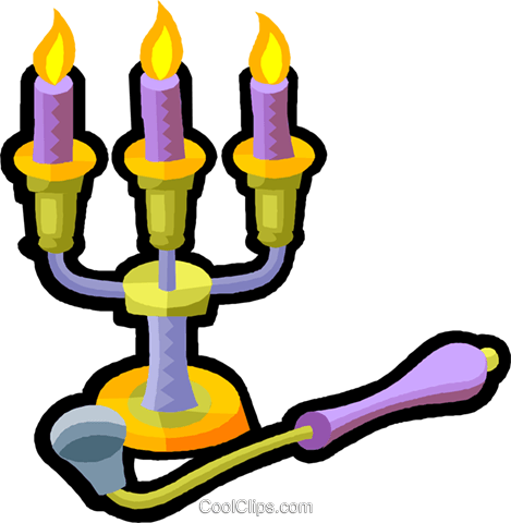 Candelabra And Candle Snuffer Royalty Free Vector Clip - Clip Art (469x480)