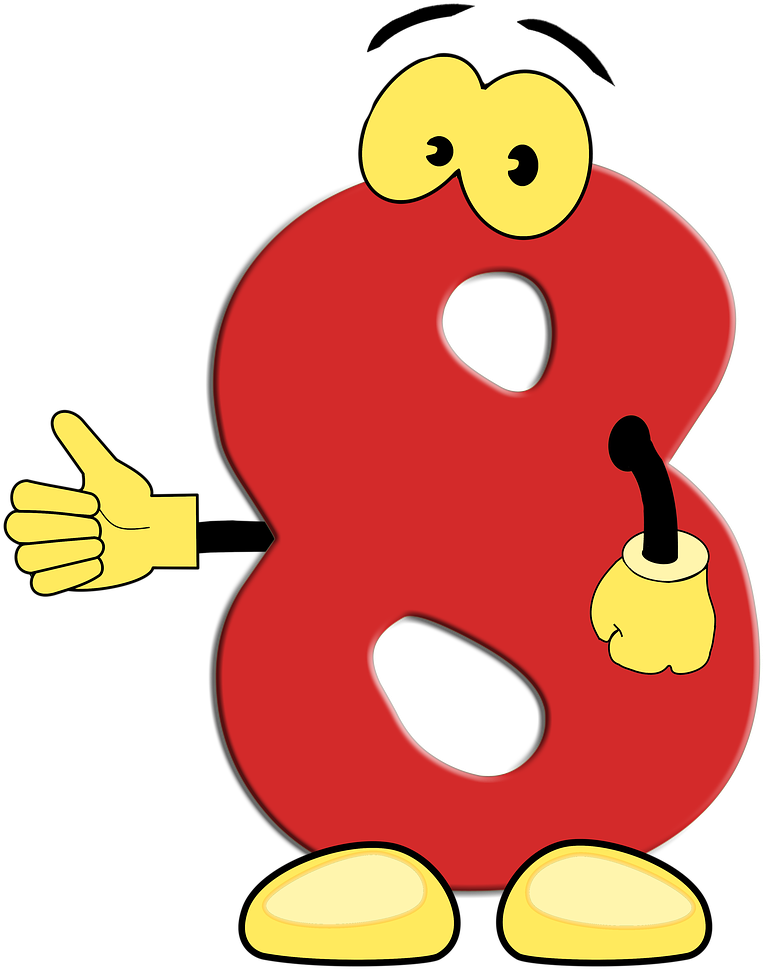 Mathematics Pay Digits Number Png Image - Verjaardag 8 Jaar Wensen (853x1280)