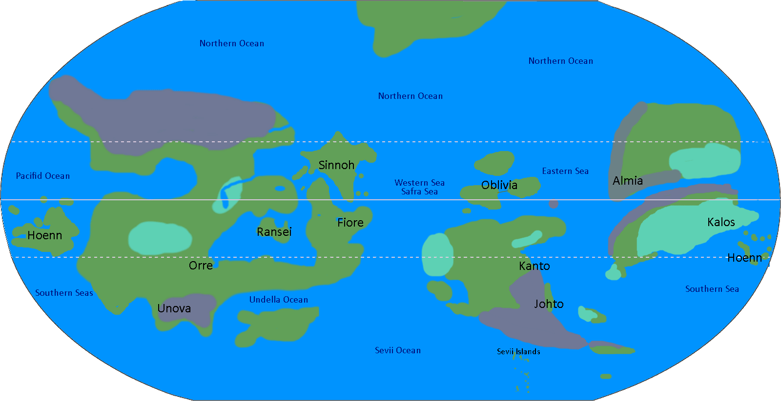 Map Of The Pokemon World - Pokemon World Map All Regions (1600x823)