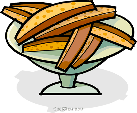 Dessert On A Serving Tray Royalty Free Vector Clip - Biscotti Clipart (480x396)