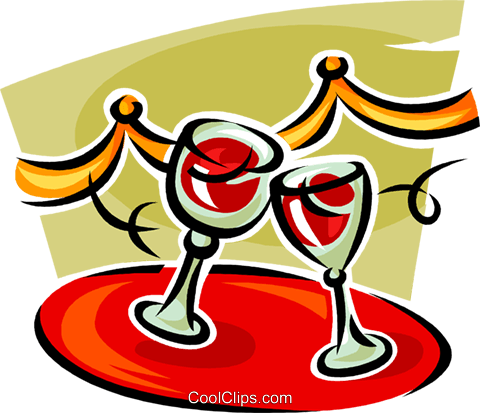 Wine Glasses On A Serving Tray Royalty Free Vector - Wine Glasses On A Serving Tray Royalty Free Vector (480x413)