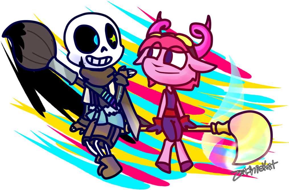 Ink Sans X Splat By Zachiekat - Ink Sans X Splat By Zachiekat (1024x722)