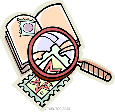 Stamp Collecting, Stamps Royalty Free Vector Clip Art - Stamp Collecting Clip Art (480x466)