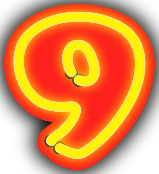 Neon Numerals Clip Art At Clker Com Vector Clip Art - 9 (546x600)