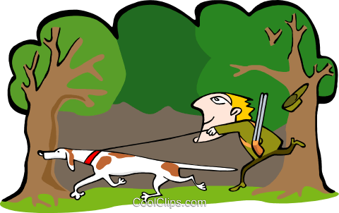 Fox Hunter Royalty Free Vector Clip Art Illustration - English Foxhound (480x302)