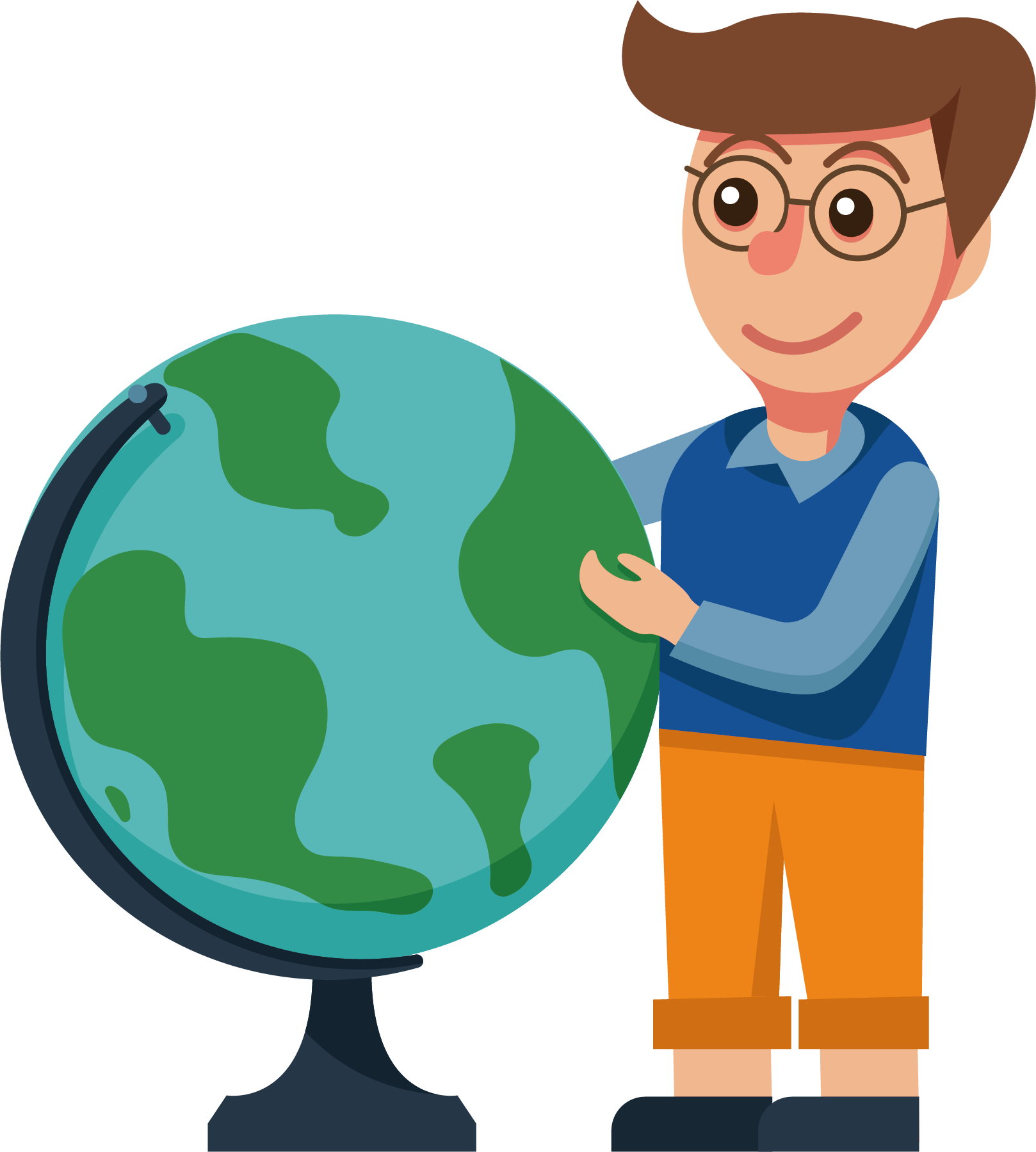 Geography Class Globe - Geography Teacher Cartoon (1618x1800)