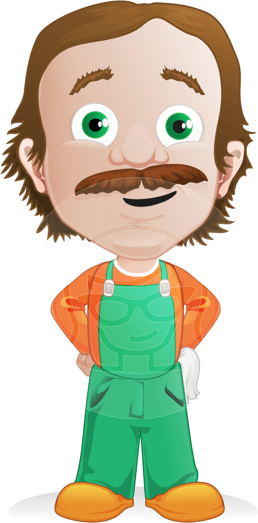 Vector Man Professional Worker Cartoon Character Marcelino - Worker Cartoon Png (744x1060)