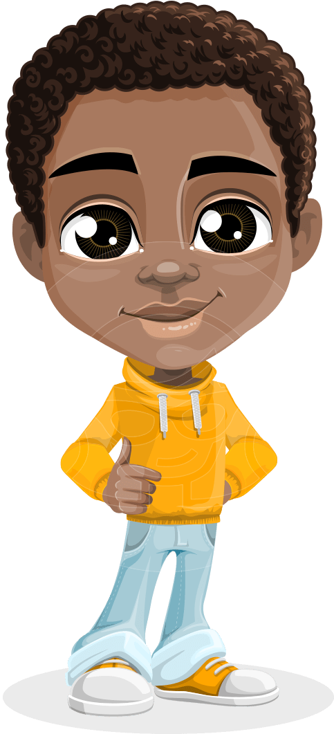 Jorell The Playful African American Boy - African American Boy Cartoon (957x1060)