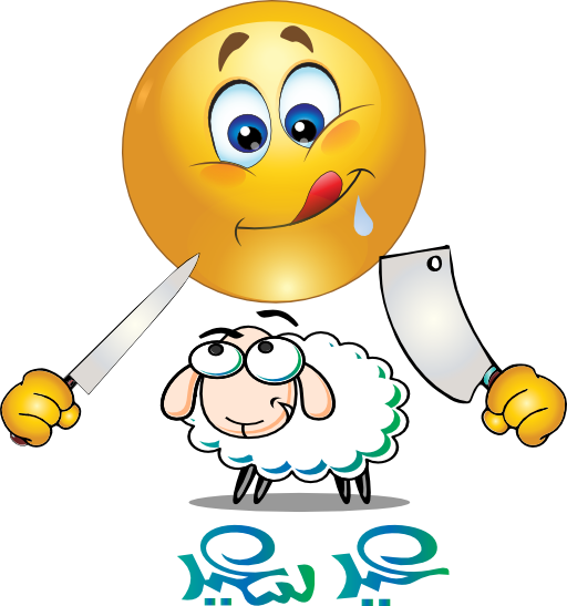Butcher Smiley Emoticon - Cafepress Custom Cartoon Sheep Throw Pillow (512x547)