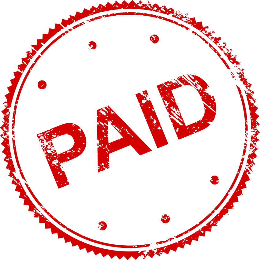 Censored Stamp Clipart Png - Paid Stamp Transparent Background (850x850)