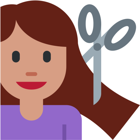 Barber, Beauty, Haircut, Medium, Skin, Tone, Parlor, - Saçını Kesen Kız Emojisi (512x512)