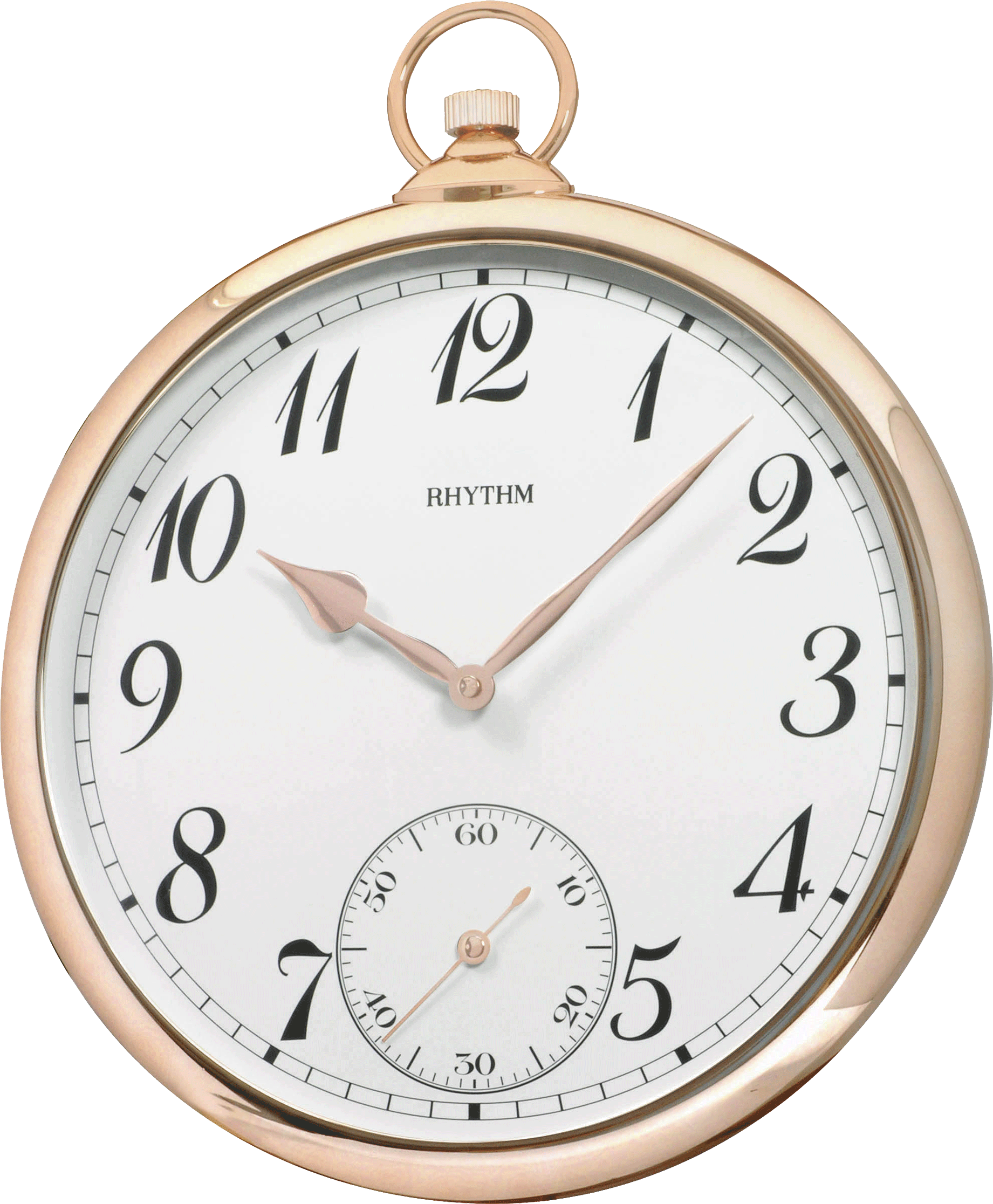 Pendulum Clock Quartz Clock 掛時計 Movement - Rhythm Modern Plastic Gold Silent Wall Clock (1841x2233)
