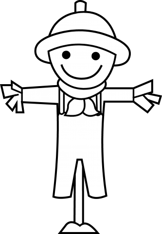 Free Scarecrow Clipart 4 Gclipart Com - Scarecrow Clip Art Black And White (333x481)