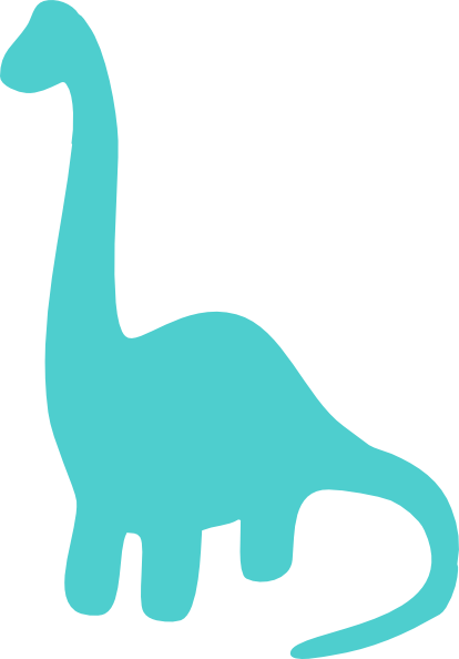 Teal Dino Clip Art At Clker - Siluetas De Dinosaurios Para Imprimir (414x594)