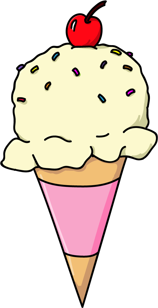 Vanilla Ice Cream Cone With A Cherry On Top By Talking - Gelato (600x1167)