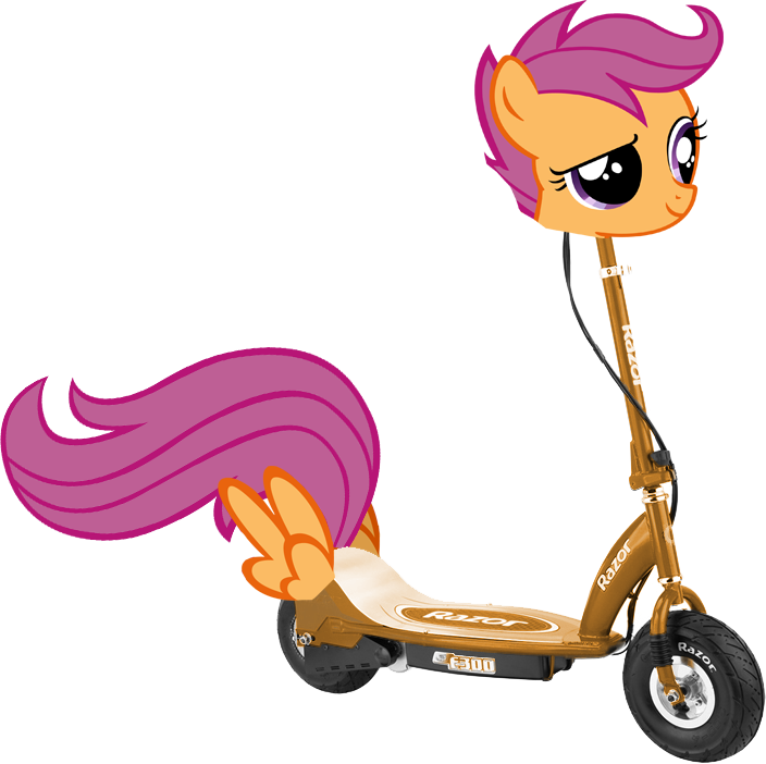 /mlp/, Pun, Raised Eyebrow, Safe, Scootaloo, Scooter, - Razor E300 Electric Scooter - Blue (704x702)