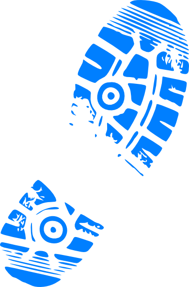 Blue Clipart Running Shoe - Clip Art Cross Country Run (390x592)