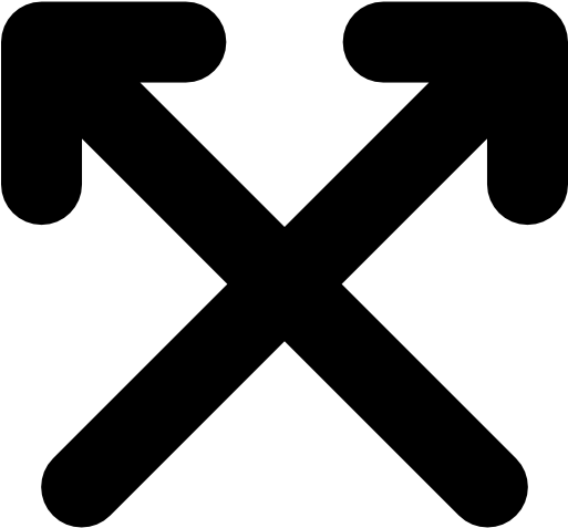 Two Up Arrows Cross Free Icon - Skrzyżowane Strzałki (512x512)