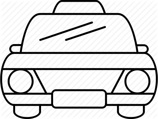 Cab, Car, City, New York City, Nyc, Taxi, Traffic - Line Art (512x386)