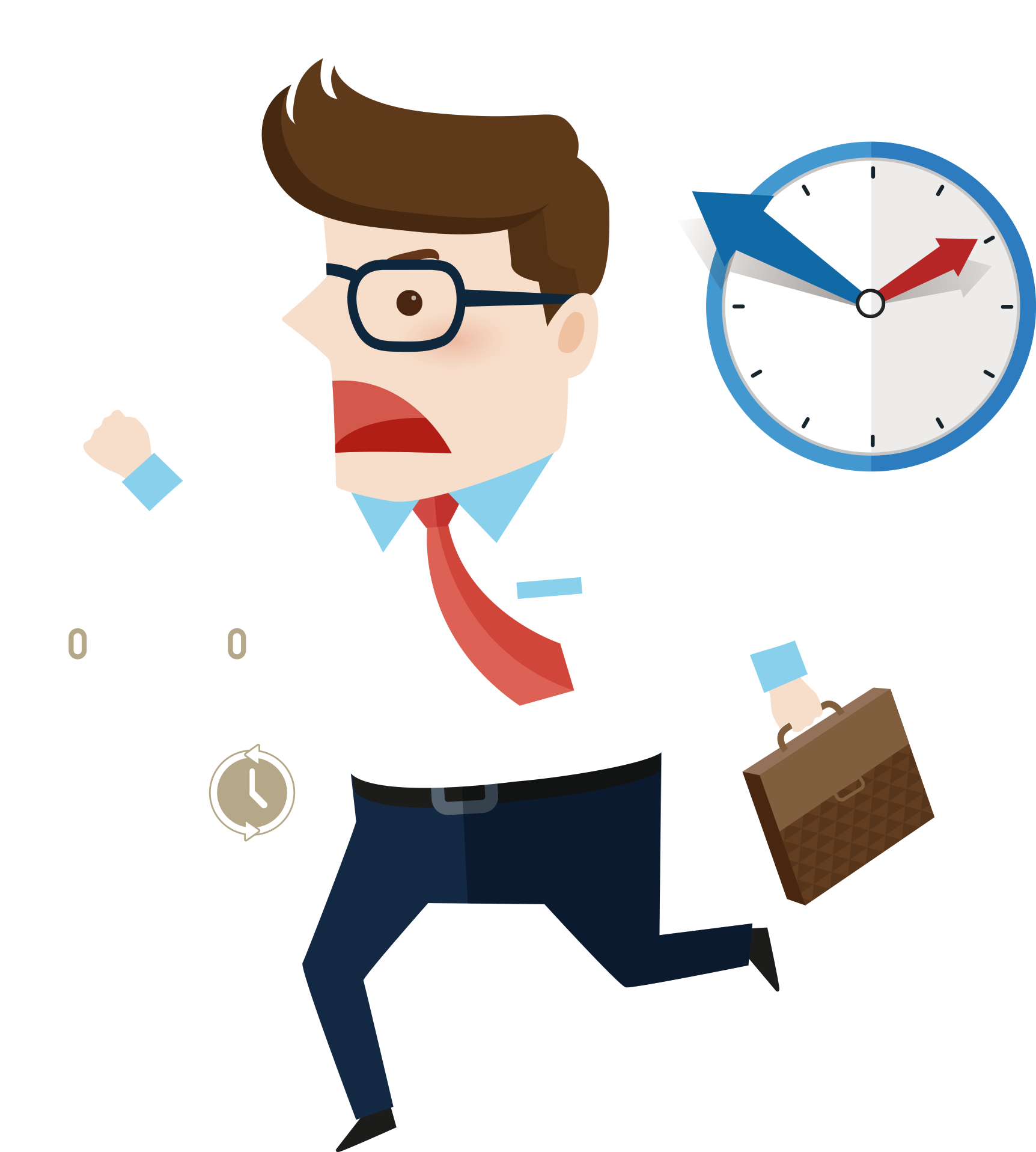 Man Running Late For Work 1724*1916 Transprent Png - Work Cartoon Png (1724x1916)