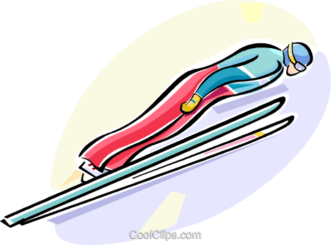 Ski Jumping Royalty Free Vector Clip Art Illustration - Illustration (480x356)