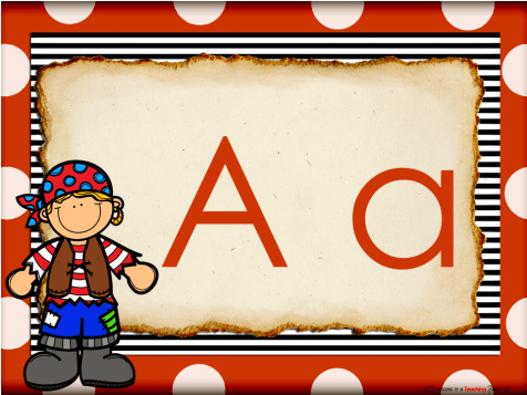 Pirate Theme Word Wall Headers/alphabet Cards - Pirate And Princess Party Invitations (475x475)