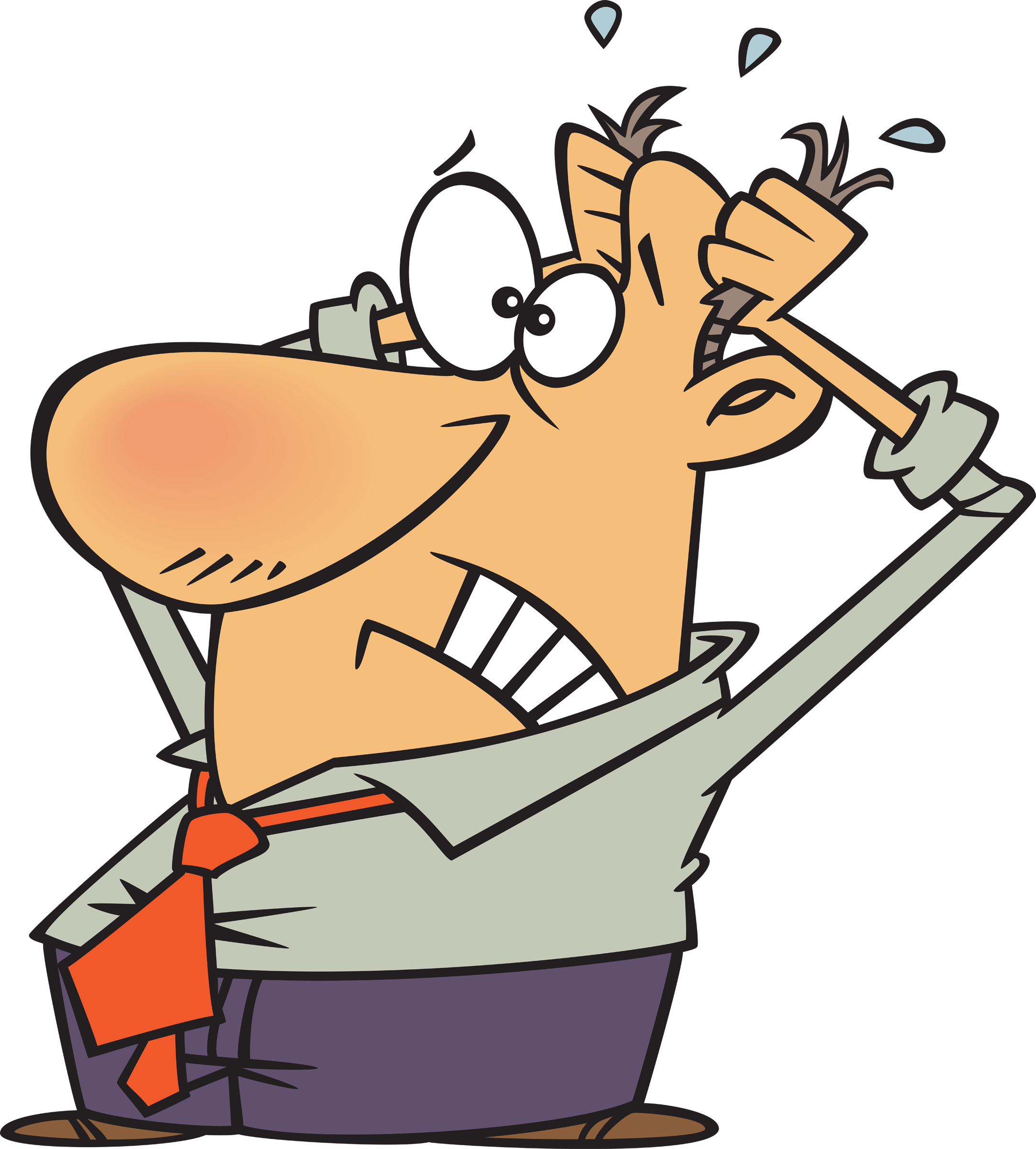 Way There That They Don't Need To Order Parts In It's - Stressed Out Cartoon Man (2164x2400)