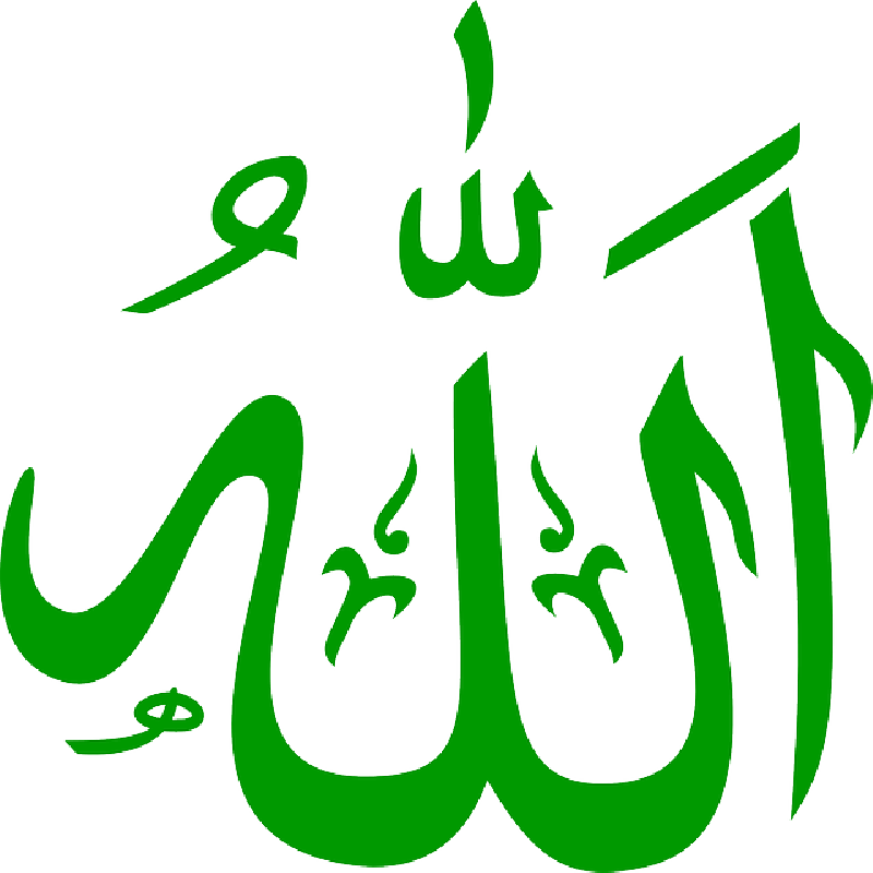 Persian, Muslim, Religion, Sign, Calligraphy, Green - Allah Green (800x800)