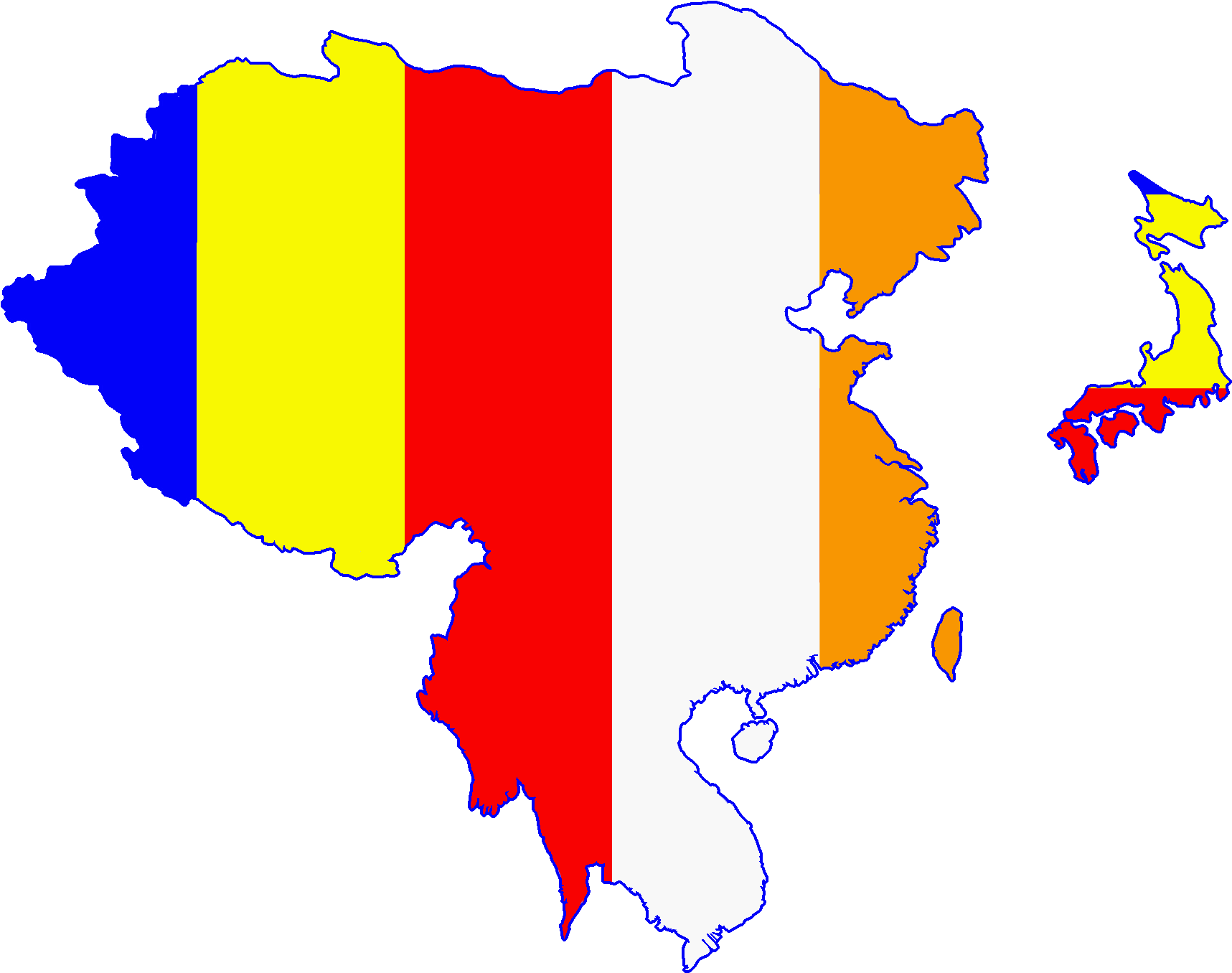 Flag Map Of The Buddhist Religion - Taiwan And China Map (2000x1556)