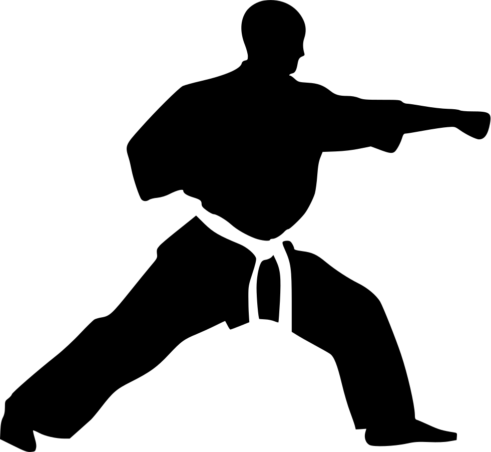 Karate Martial Arts Kick Sparring Clip Art - Karate Icon (981x902)