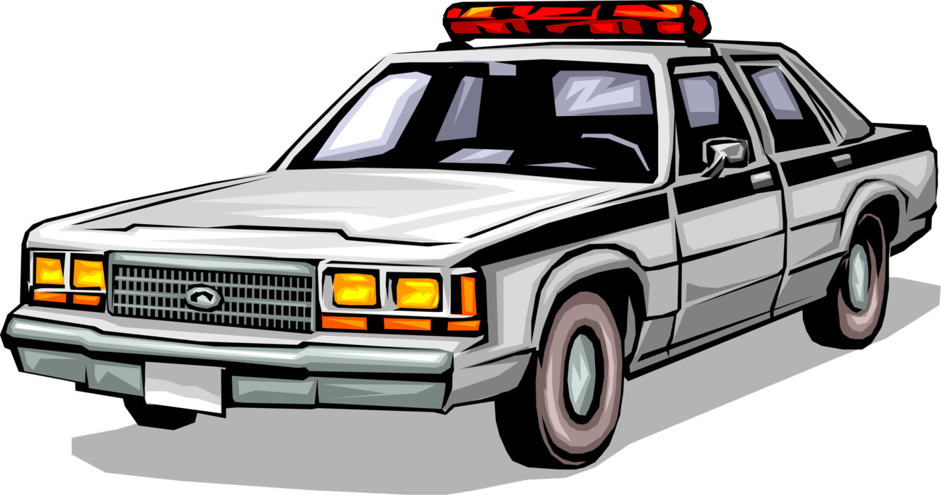Vector Illustration Of Law Enforcement Police Car Cruiser - Police Car Clip Art (1330x700)