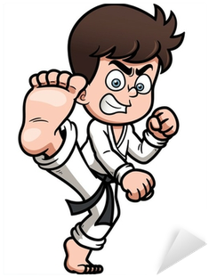 Vector Illustration Of Boy Karate Kick Sticker • Pixers® - Karate Kreslený (400x400)