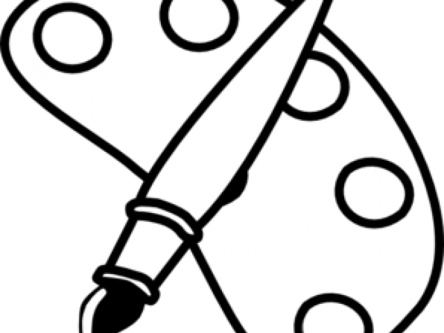 Paint Brush Clipart - Kids Art Coloring Sheet (640x480)