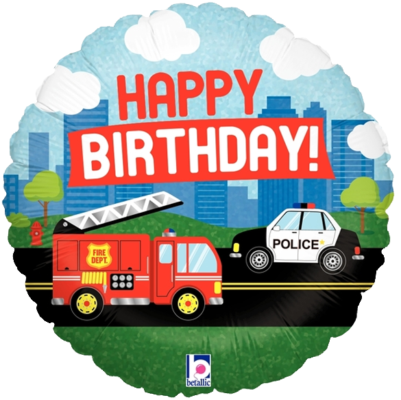 Globo Emergency Vehicle Birthday - Emergency Vehicle (600x638)