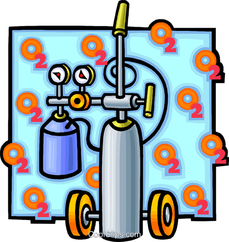 Oxygen Tank Royalty Free Vector Clip Art Illustration - Oxygen Tanks Clip Art (454x480)