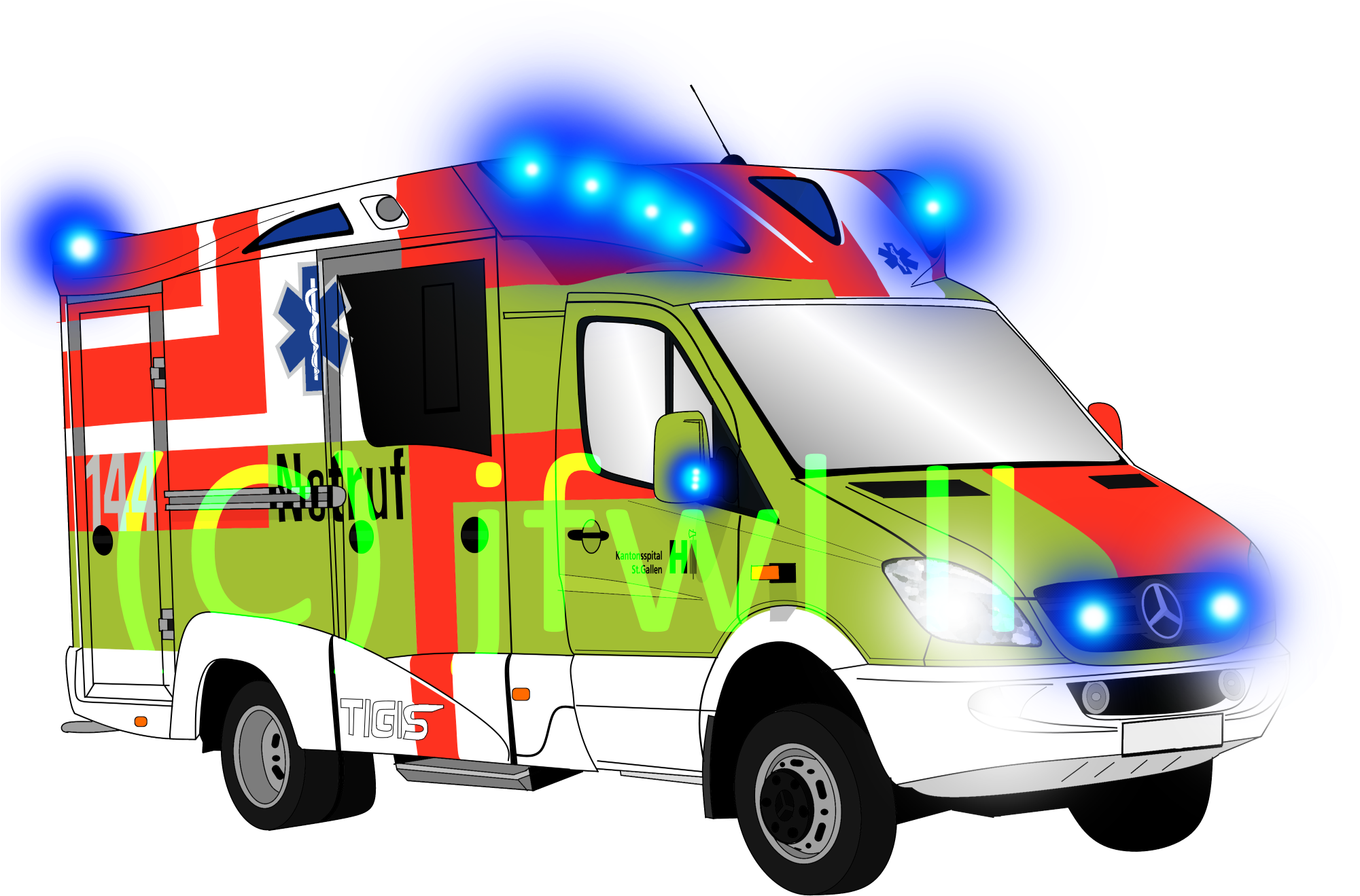 Grafik Von @jfwl Ii Rtw Der Spitalregion Fürstenland - Ambulance (2000x1410)